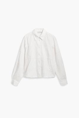 Effen overhemd met borduursels - WHITE - XS