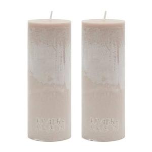 Riviera Maison Stompkaarsen,Pillar Candle ECO Beige 7x18 cm - 2 stuk