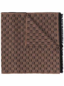 Moschino écharpe à logo imprimé all-over - Marron