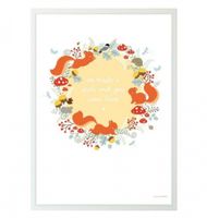 A Little Lovely Company poster Bos junior 50 x 70 cm papier wit/oranje - thumbnail