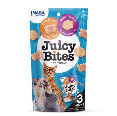 INABA Juicy Bites Crab and Scallop - Kattensnoepje - 3x11,3 g
