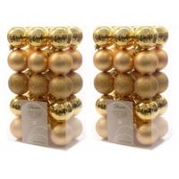 Decoris kerstballen - 60x st - goud - D6 cm - kunststof - kerstversiering