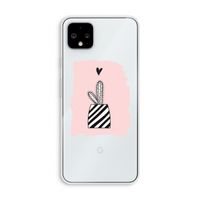 Zwart-wit cactus: Pixel 4 XL Transparant Hoesje