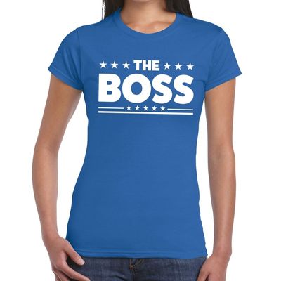 The Boss tekst t-shirt blauw dames