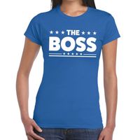 The Boss tekst t-shirt blauw dames