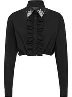 Philipp Plein chemise crop à volants - Noir - thumbnail