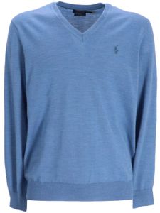 Polo Ralph Lauren pull en laine à logo brodé - Bleu