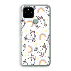 Rainbow Unicorn: Google Pixel 5 Transparant Hoesje