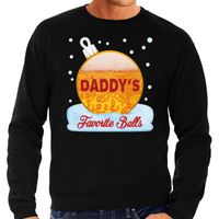 Foute kerst sweater / trui daddy favorite balls bier zwart heren - thumbnail