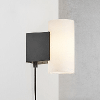 Wandlamp Leeslamp met ingebouwde LED zwart wit &apos;Mona&apos; Nordlux met stekker en schakelaar Moodmaker