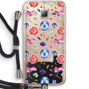 Bloemetjes: Samsung Galaxy J3 (2016) Transparant Hoesje met koord