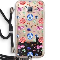 Bloemetjes: Samsung Galaxy J3 (2016) Transparant Hoesje met koord
