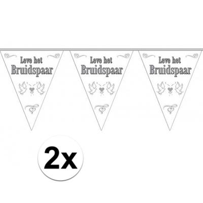 Folat Vlaggenlijn Bruidspaar - 2x stuks - 10 meter - huwelijk - leve het bruidspaar