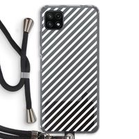 Strepen zwart-wit: Samsung Galaxy A22 5G Transparant Hoesje met koord