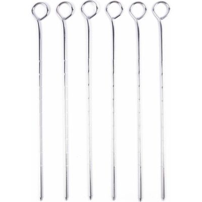 Benson BBQ/barbecue spiezen/vleespennen - 6st - van metaal - 28 cm