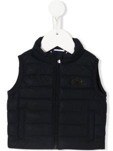 Emporio Armani Kids gilet matelassé à patch logo - Bleu