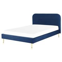 Beliani - FLAYAT - Tweepersoonsbed - Blauw - 140 x 200 cm - Fluweel