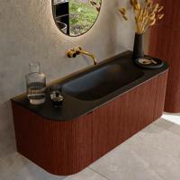 Badmeubel Mondiaz Kurve | 120 cm cm | Meubelkleur Ruby | Wastafelkleur Urban | Solid surface | Wasbak midden spoelbak | Zonder kraangat(en)