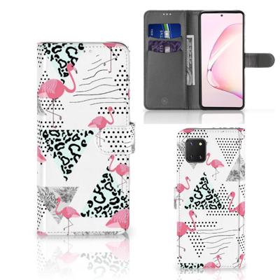 Samsung Note 10 Lite | Telefoonhoesje | Met pasjeshouder | Flamingo Triangle