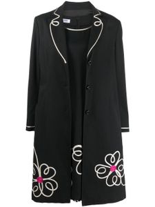 Moschino Pre-Owned ensemble robe-manteau à fleurs (années 2000) - Noir