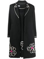 Moschino Pre-Owned ensemble robe-manteau à fleurs (années 2000) - Noir - thumbnail