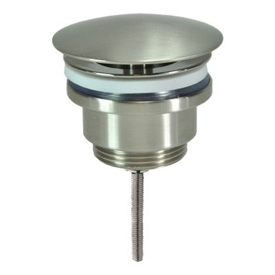 Afvoerplug Wiesbaden UniMatch Caral | 5/4" | Vaste waste (niet afsluitbaar) | Messing | Rond | RVS