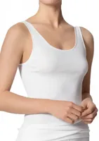 Dames singlet / Hemd - 32286 - Biologisch katoenen onderhemd - Brede bandjes - Wit - Zwart - Huidskleur
