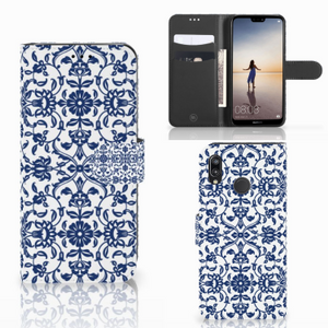 Huawei P20 Lite Hoesje Flower Blue