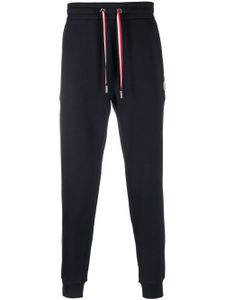 Moncler pantalon de jogging en coton à lien de resserrage - Bleu