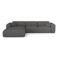 Sofa links hoek cabrio dunlopillo 5 zits bouclette grijs