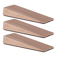 Deurwig - 3x - hout - anti-slip - 12 x 2 cm - deurstopper - thumbnail