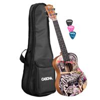 Cascha HH 2608 Art Series Urban tenor ukelele massief spar bovenblad met gigbag