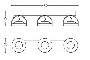 Philips Dimbare LED Spur, drievoudige spot