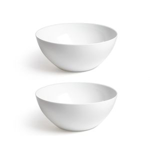 Set van 2x stuks grote salade serveerschaal/sla bak in het wit 26.5 cm