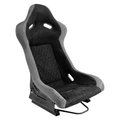 Sportstoel 'LV' - Zwart/Grijs - Vaste polyester rugleuning - incl. sledes SS84G