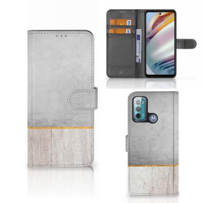 Motorola Moto G60 | Book Style Case | Wood Concrete