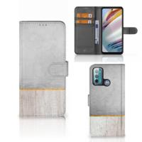 Motorola Moto G60 | Book Style Case | Wood Concrete