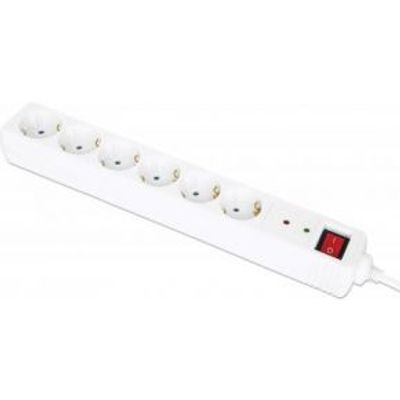 Manhattan 168311 power uitbreiding 2 m 6 AC-uitgang(en) Binnen Wit