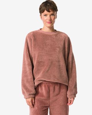 HEMA Dames loungetop teddy middenbruin (middenbruin)