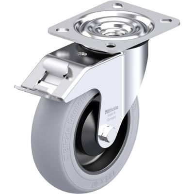 Blickle LE-POES 125KA-FI-SG Plaatstalen zwenkwiel Wieldiameter: 125 mm Draagvermogen (max.): 150 kg 1 stuk(s)