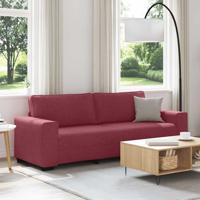 3-zitsbank wijnrood 220x77x82 cm stof