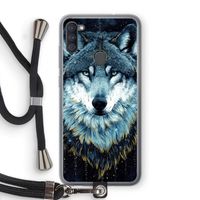 Darkness Wolf: Samsung Galaxy A11 Transparant Hoesje met koord Darkness Wolf: Samsung Galaxy A11 Transparant Hoesje met koord