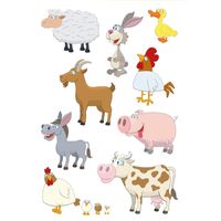 9x Boerderij dieren stickervellen met 9 stickers   - - thumbnail