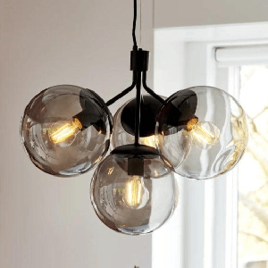 Kroonluchter modern zwart Nordlux &apos;Ivona&apos; E27 fitting smokeglas 55 cm