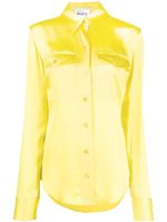 Stella McCartney chemise en satin à boutonnière - Jaune