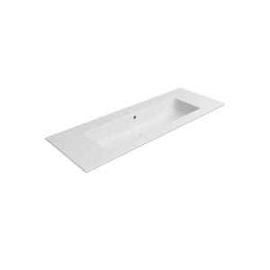 Wastafel Zonder Kraan Gat Keramiek Sapho Pura 122x46 cm Mat Wit