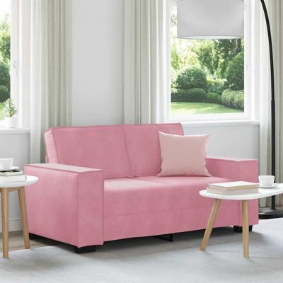 Tweezitsbank 120 cm fluweel roze