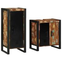 Badkamermeubelset met lade 2 pcs Massief Gerecycled Hout