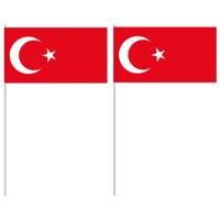 Zwaaivlaggetjes Turkije - papier - 12x24 cm - vlag op stokje - feest Zwaaivlaggetjes Turkije - papier - 12x24 cm - vlag op stokje - feest
