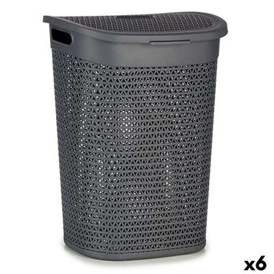 Wasmand Kipit Antraciet Plastic 60 L 43,5 x 57,5 x 34 cm 43,5 x 57 x 34 cm (6 Stuks)